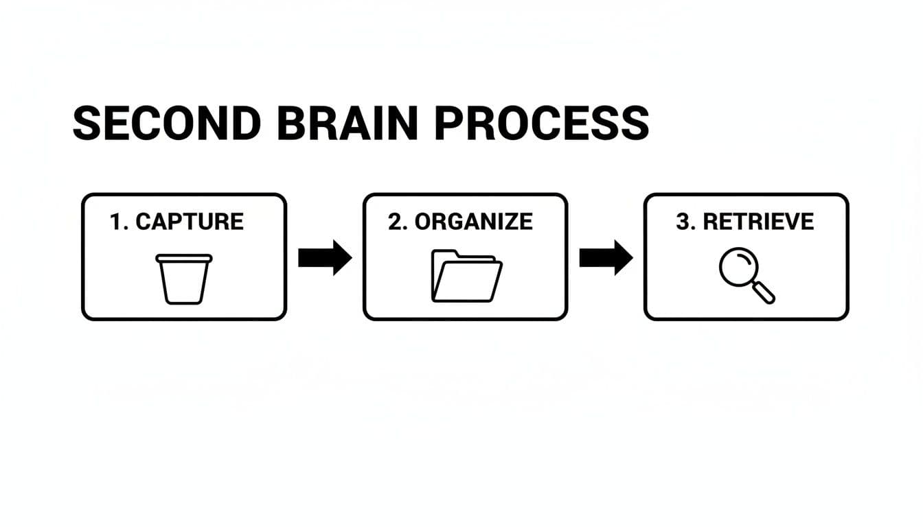 Infographic about how to build a second brain