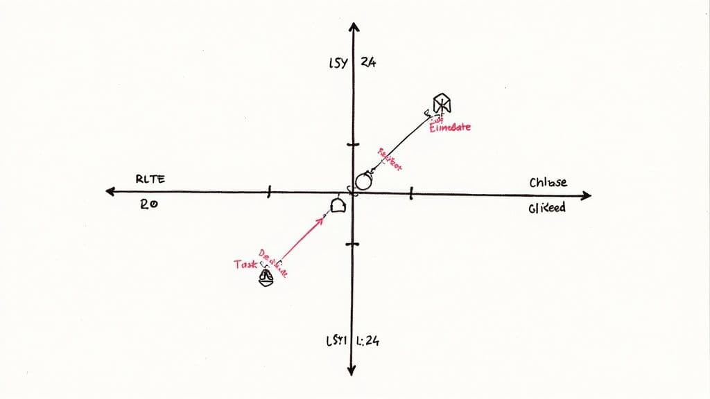 Conceptual graph illustrating relationships between tasks, deadlines, and a central objective.