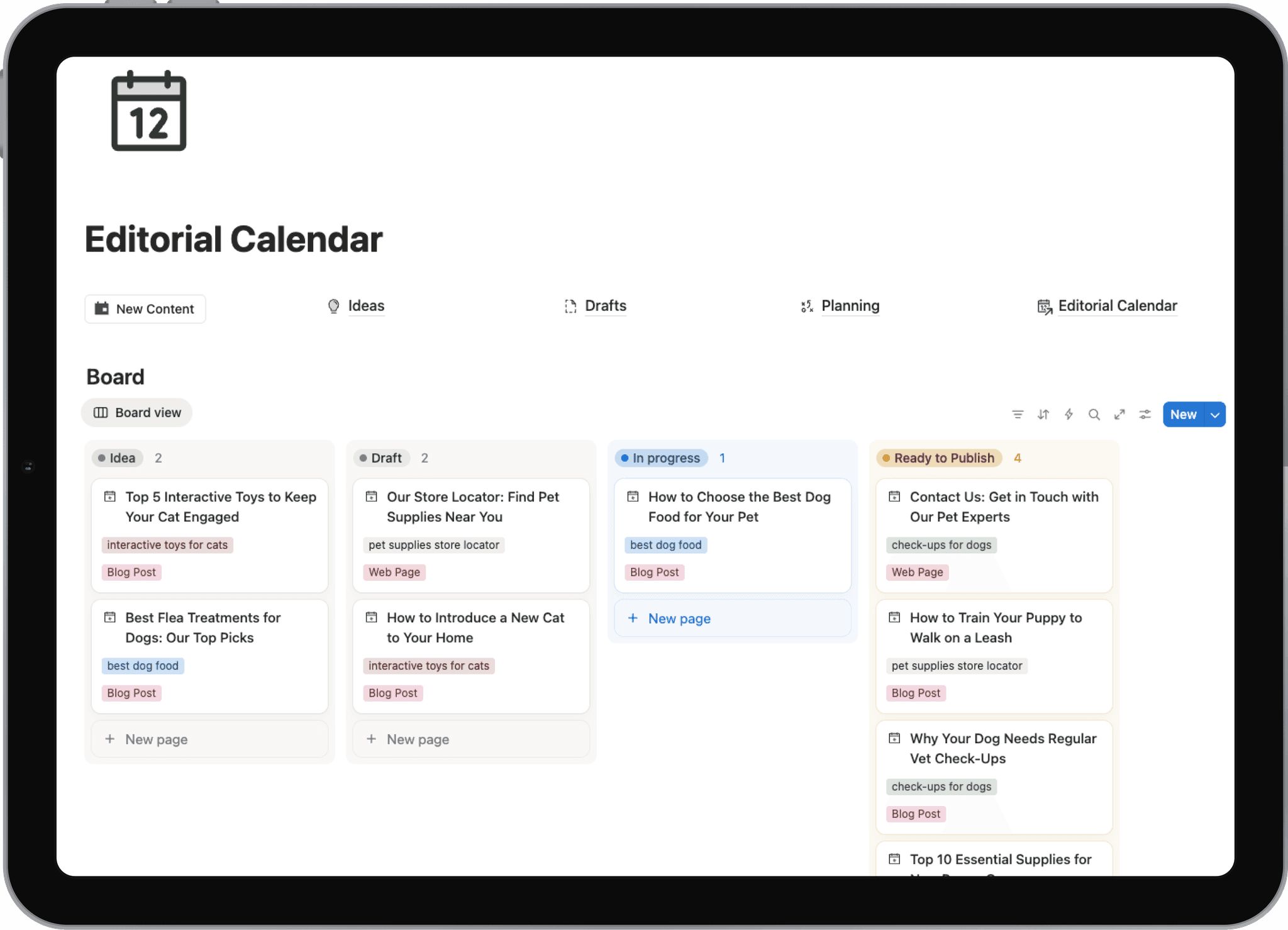 Editorial Calendar Preview