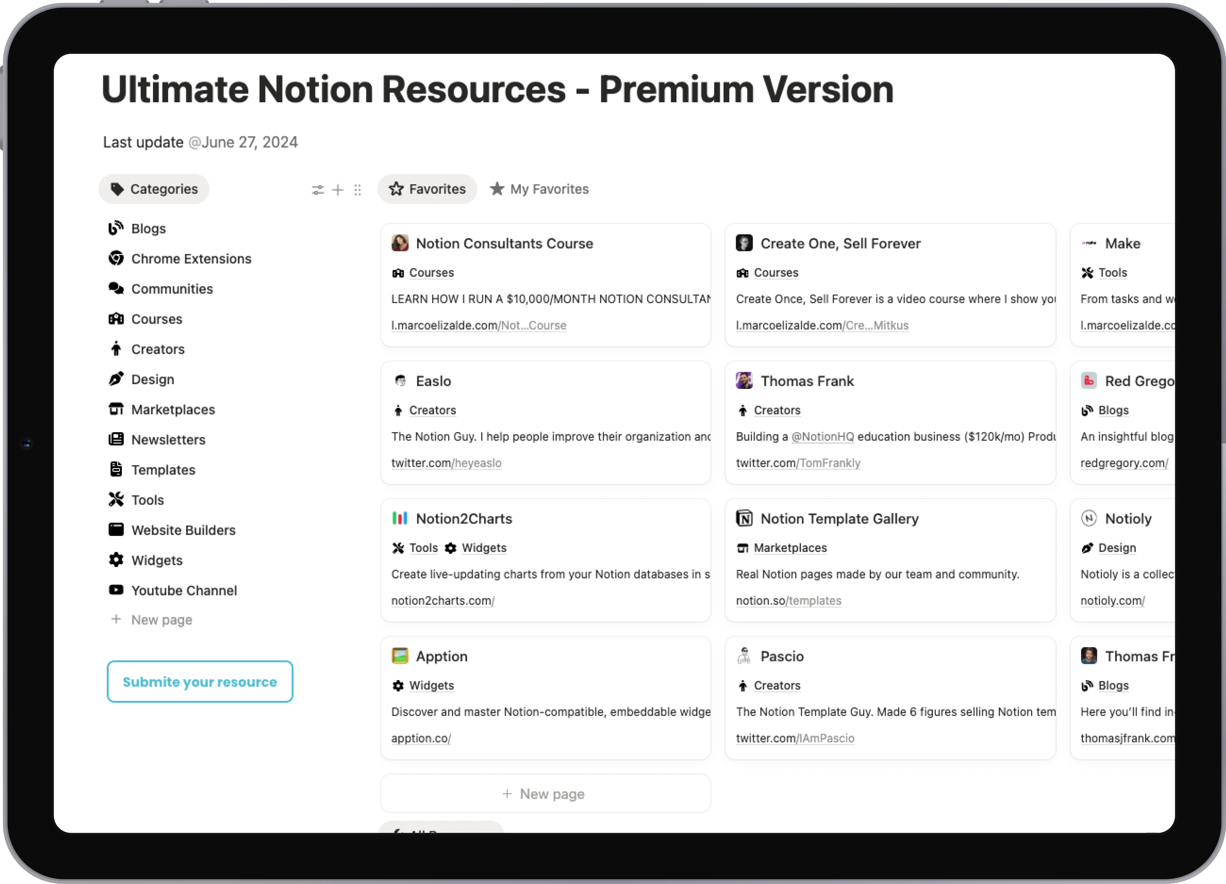 Notion Resources Guide Template Preview