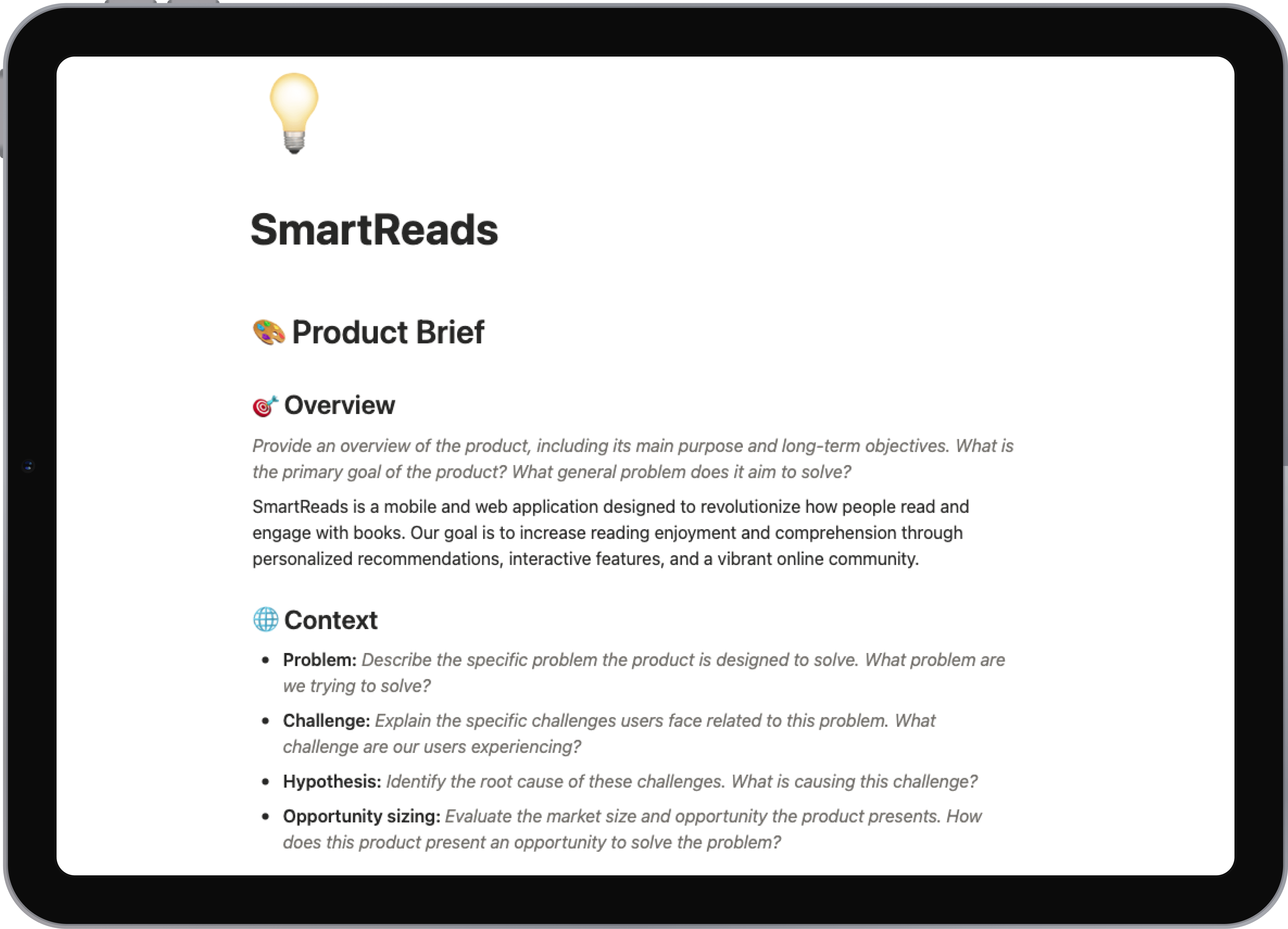 Product Requirements Document Preview
