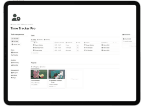 Notion template: Time Tracker - The complete time tracking system that turns lost hours into profit. Used by 8,000+ freelancers and agencies to increase revenue by 30%. Stop undercharging—start earning what you deserve.