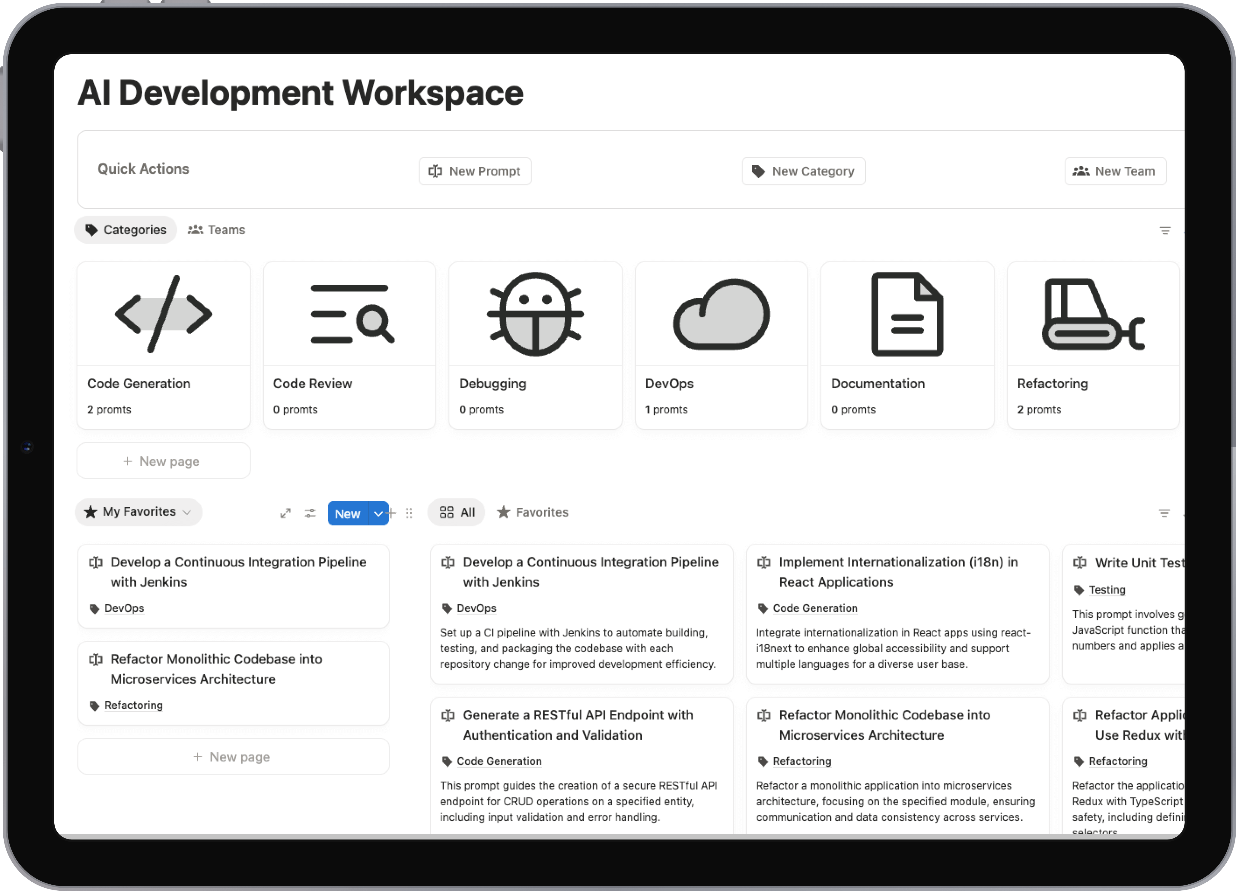 Notion template: AI Development Workspace - Organize AI projects, experiments, and prompts in one workspace. Perfect for developers and AI enthusiasts.
