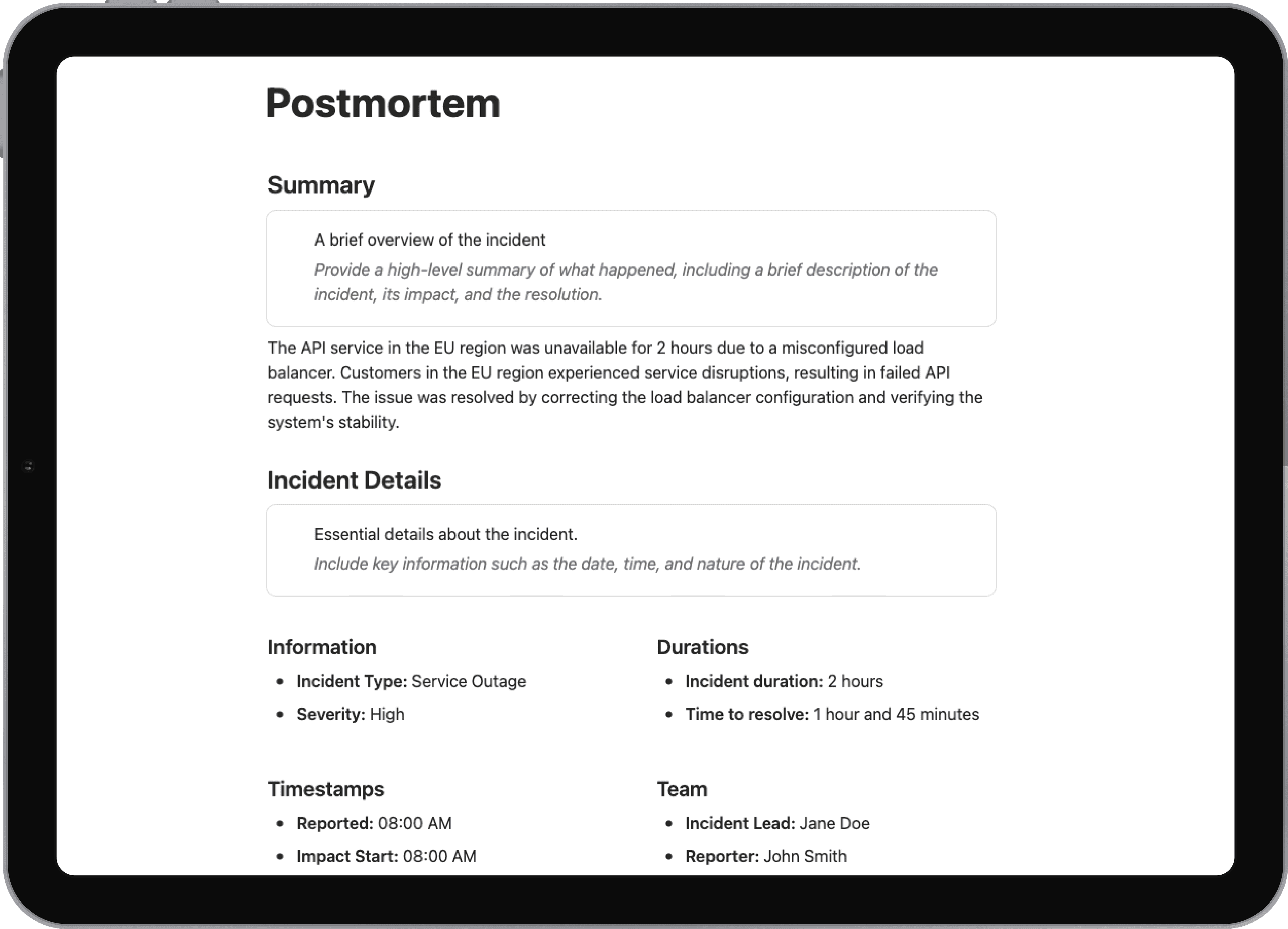 Postmortem Starter Preview