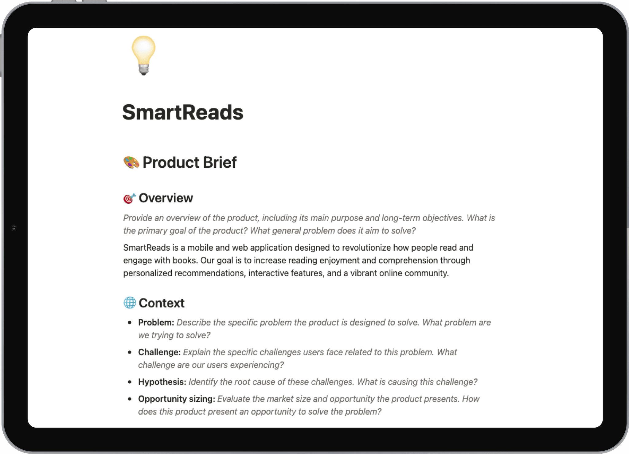 PRD Template Preview