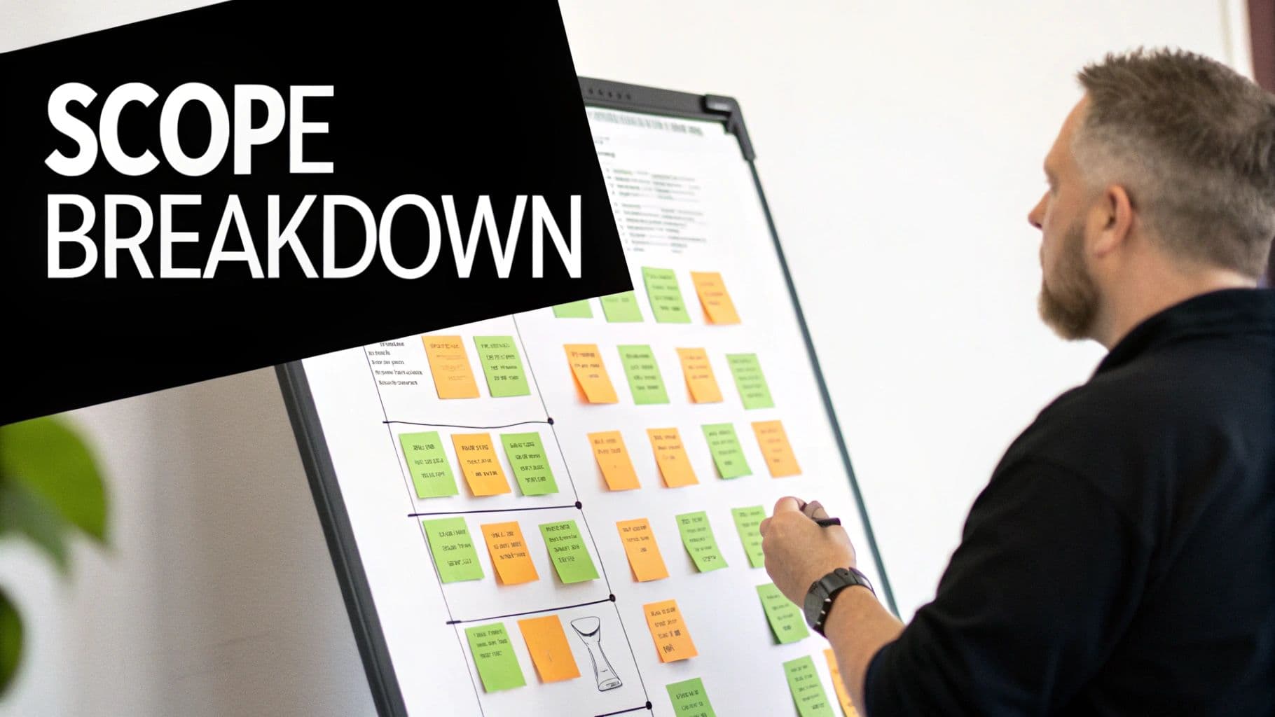 Infographic showing key data about Work Breakdown Structure Template