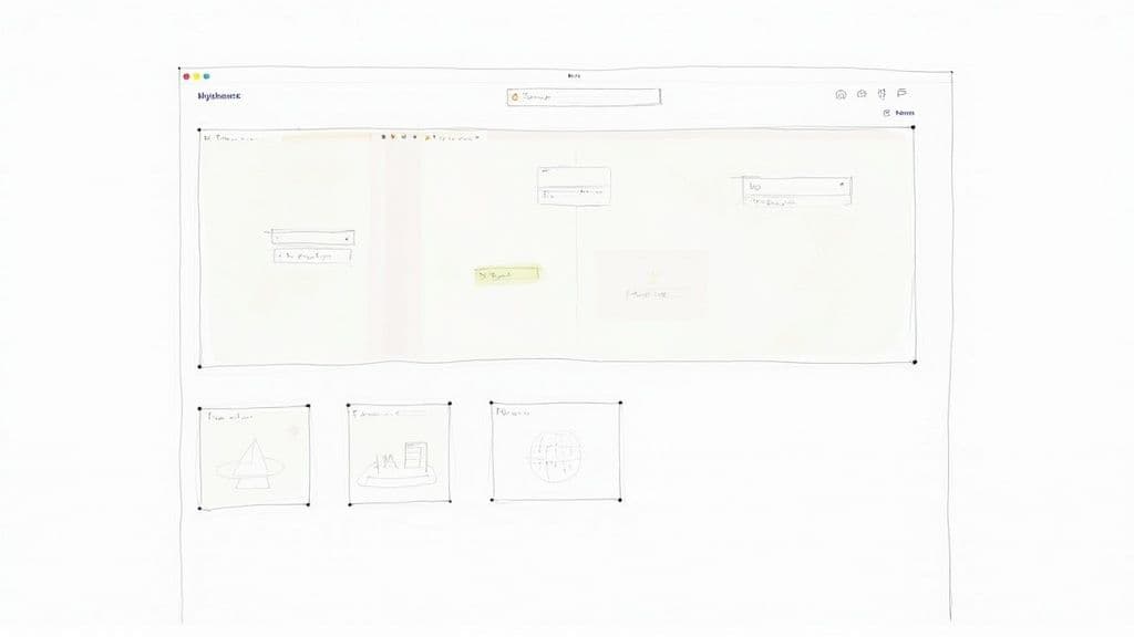 A team collaborating around a laptop showing a Notion project management dashboard.